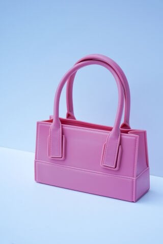 PEMBE PLASTİK MINI ÇANTA
