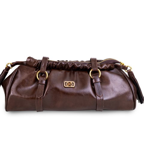 ACI KAHVE VİNTAGE BÜZGÜLÜ KADIN ÇANTA