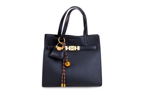 SİYAH TOKALI KARE KADIN ÇANTA