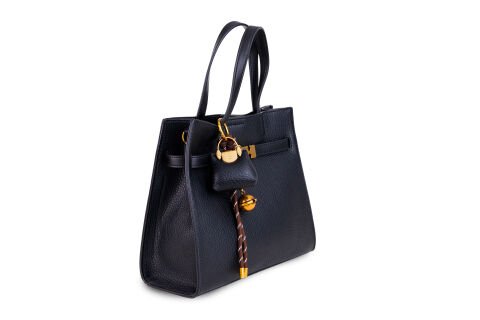 SİYAH TOKALI KARE KADIN ÇANTA