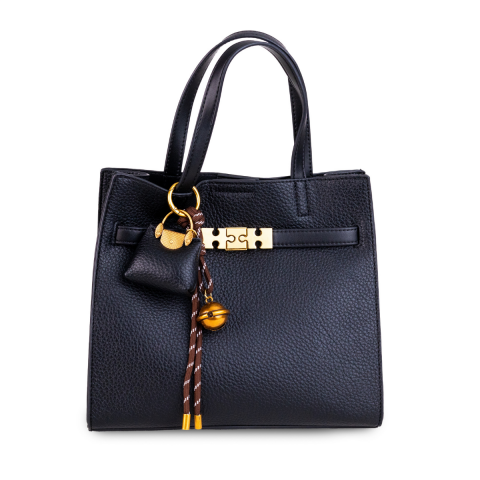 SİYAH TOKALI KARE KADIN ÇANTA