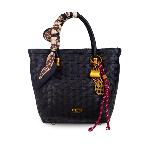 ÖRGÜ DETAY SİYAH KADIN ÇANTA