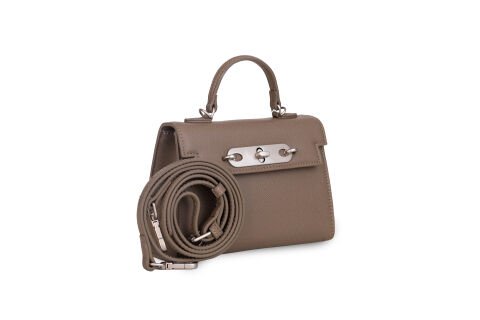 TAUPE SAFIANO DOKULU KADIN EL ÇANTASI