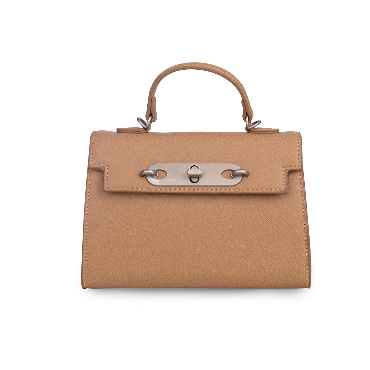 CAMEL SAFİANO DOKULU KADIN EL ÇANTASI