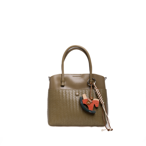 ÖRGÜ DETAY ASKERİ HAKİ KADIN ÇANTA