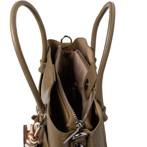 ÖRGÜ DETAY ASKERİ HAKİ KADIN ÇANTA