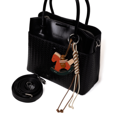 ÖRGÜ DETAY SİYAH KADIN ÇANTA