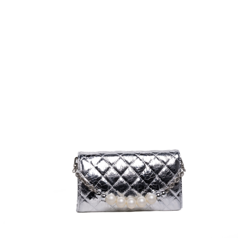 GÜMÜŞ İNCİ DETAYLI KADIN ÇANTA