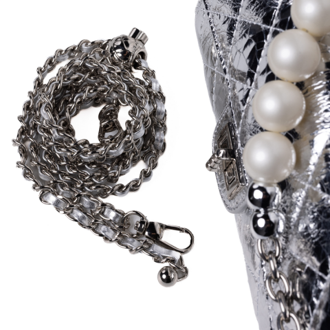 GÜMÜŞ İNCİ DETAYLI KADIN ÇANTA