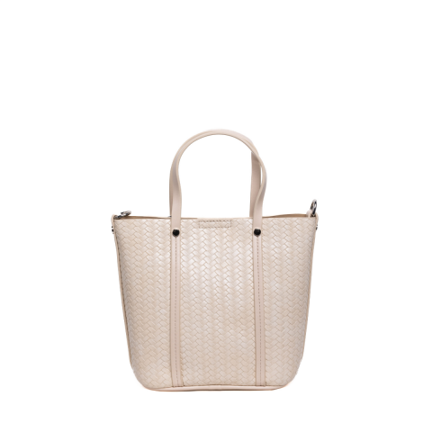 ÖRGÜ DETAY BEJ CHARMLI KADIN ÇANTA