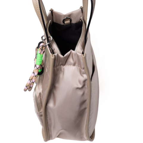 PARAŞÜT KUMAŞ BEJ KARE KADIN ÇANTA