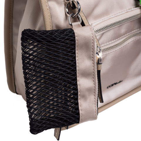 PARAŞÜT KUMAŞ BEJ KARE KADIN ÇANTA