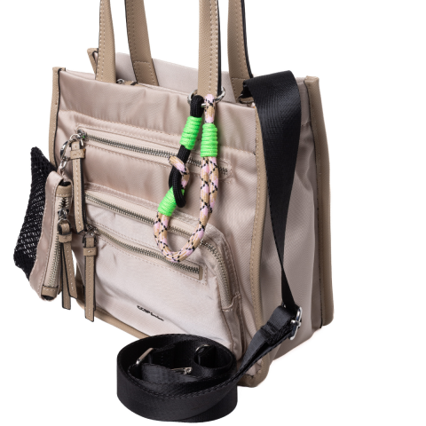 PARAŞÜT KUMAŞ BEJ KARE KADIN ÇANTA