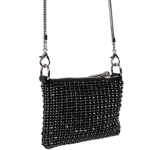 MINI SİYAH TAŞLI AKSESUAR KADIN ÇANTA