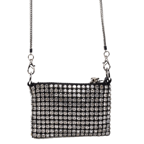 MINI GÜMÜŞ TAŞLI AKSESUAR KADIN ÇANTA