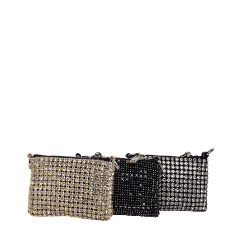 MINI GÜMÜŞ TAŞLI AKSESUAR KADIN ÇANTA