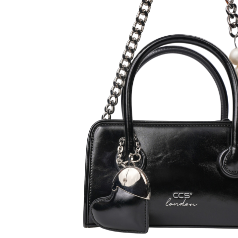 SİYAH İNCİ ASKILI KADIN ÇANTA