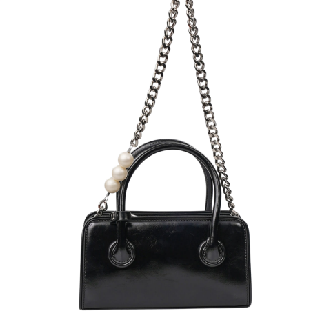 SİYAH İNCİ ASKILI KADIN ÇANTA