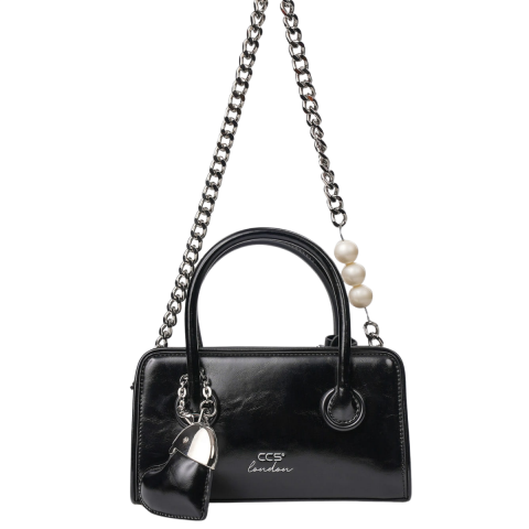 SİYAH İNCİ ASKILI KADIN ÇANTA