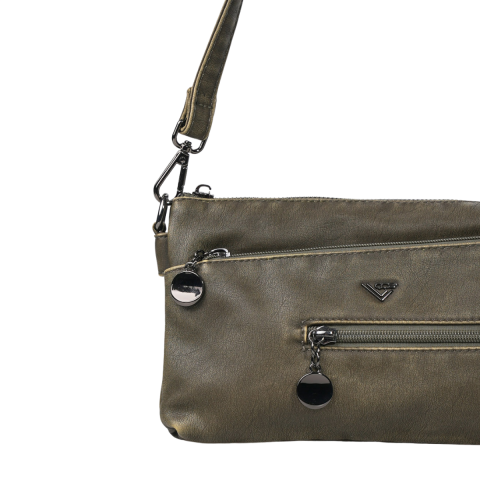 HAKİ YUMUŞAK DERİ CLUTCH KADIN ÇANTA