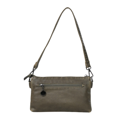 HAKİ YUMUŞAK DERİ CLUTCH KADIN ÇANTA