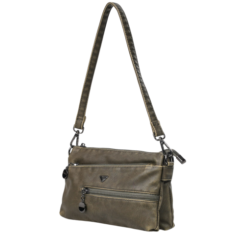 HAKİ YUMUŞAK DERİ CLUTCH KADIN ÇANTA