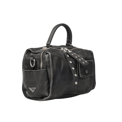 SİYAH YIKAMA DERİ SIRT/ÇAPRAZ KADIN ÇANTA