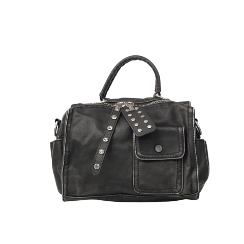 SİYAH YIKAMA DERİ SIRT/ÇAPRAZ KADIN ÇANTA