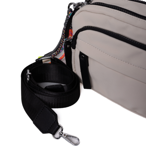 PARAŞÜT KUMAŞ ÇAPRAZKADIN ÇANTA BEJ